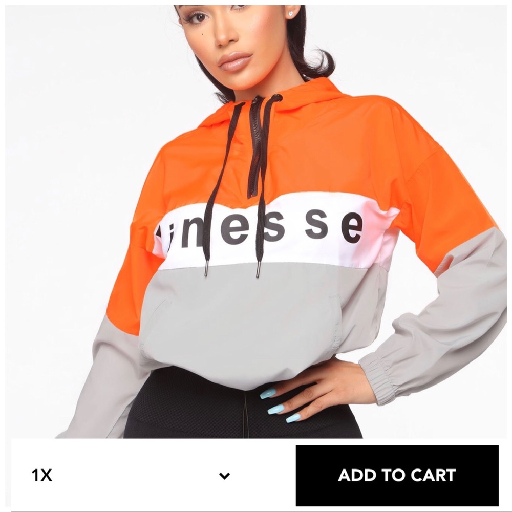 FashionNova Finesse Windbreaker Orange/Combo